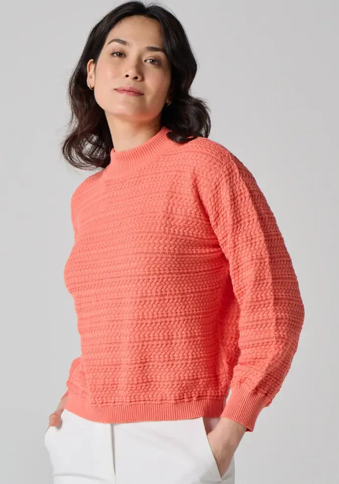Pull top corail femme